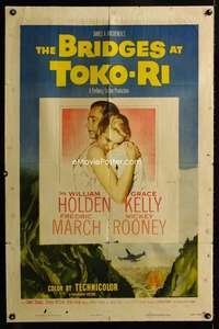 y841 BRIDGES AT TOKO-RI one-sheet movie poster '54 Grace Kelly, Holden