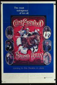 y839 BRONCO BILLY advance one-sheet movie poster '80 Clint Eastwood, Locke