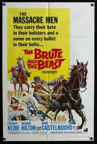 y835 BRUTE & THE BEAST one-sheet movie poster '66 Lucio Fulci, Franco Nero