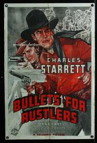 y831 BULLETS FOR RUSTLERS one-sheet movie poster '40 Charles Starrett