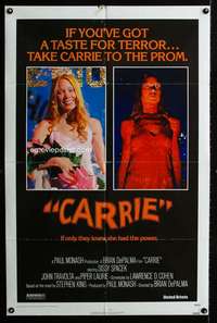y818 CARRIE one-sheet movie poster '76 Sissy Spacek, Stephen King