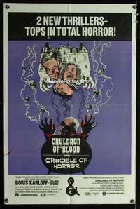 y814 CAULDRON OF BLOOD/CRUCIBLE OF HORROR one-sheet movie poster '70 horror