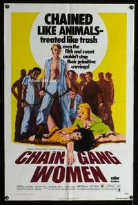 y812 CHAIN GANG WOMEN one-sheet movie poster '71 filthy primitive cravings!