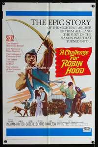 y811 CHALLENGE FOR ROBIN HOOD one-sheet movie poster '67 Hammer fantasy!
