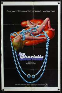 y807 CHARLOTTE one-sheet movie poster '75 Roger Vadim, bizarre sexy image!