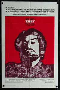 y805 CHE one-sheet movie poster '69 Sharif as Guevara, Palance as Castro!