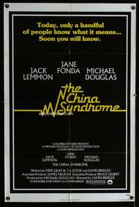 y804 CHINA SYNDROME one-sheet movie poster '79 Jack Lemmon, Jane Fonda