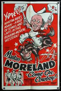 y786 COME ON COWBOY one-sheet movie poster '48 Toddy, Mantan Moreland