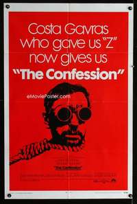 y782 CONFESSION one-sheet movie poster '70 Costa Gavras, Yves Montand