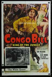 y781 CONGO BILL Chap 6 one-sheet movie poster R57 Don McGuire, Cleo Moore