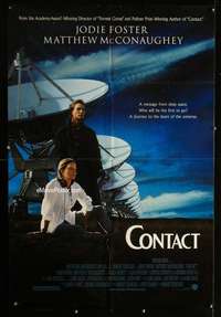 y779 CONTACT one-sheet movie poster '97 Jodie Foster, Matthew McConaughey