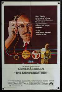 y778 CONVERSATION one-sheet movie poster '74 Gene Hackman, Francis Coppola