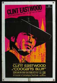 y777 COOGAN'S BLUFF one-sheet movie poster '68 Clint Eastwood, Don Siegel
