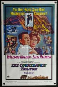 y773 COUNTERFEIT TRAITOR one-sheet movie poster '62 William Holden, Palmer