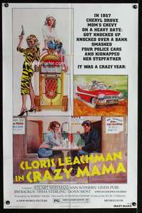 y767 CRAZY MAMA one-sheet movie poster '75 Jonathan Demme, Cloris Leachman