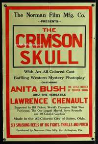 y763 CRIMSON SKULL one-sheet movie poster '23 Anita Bush, colored cowboys!