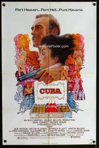 y756 CUBA one-sheet movie poster '79 Sean Connery, Brooke Adams, cool art!