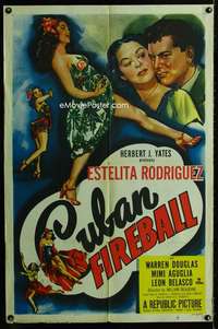 y755 CUBAN FIREBALL one-sheet movie poster '51 sexy Estelita Rodriguez!