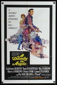 y747 DANDY IN ASPIC one-sheet movie poster '68 Laurence Harvey, Mia Farrow