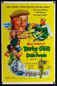 y744 DARBY O'GILL & THE LITTLE PEOPLE one-sheet movie poster '59 Connery