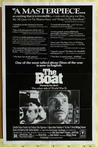 y742 DAS BOOT style B one-sheet movie poster '82 The Boat, German classic!