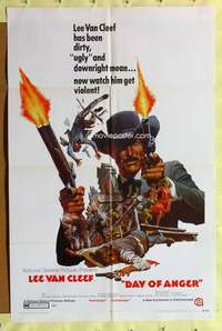 y741 DAY OF ANGER one-sheet movie poster '69 Van Cleef, spaghetti western!