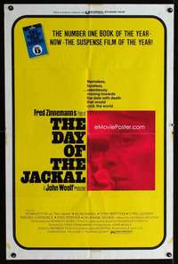 y740 DAY OF THE JACKAL one-sheet movie poster '73 Fred Zinnemann,Edward Fox
