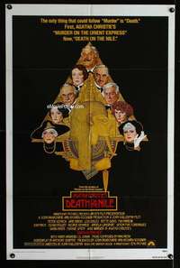 y733 DEATH ON THE NILE one-sheet movie poster '78 Peter Ustinov, Amsel art!