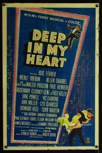 y728 DEEP IN MY HEART one-sheet movie poster '54 MGM all-star musical!
