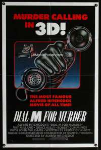 y724 DIAL M FOR MURDER one-sheet movie poster R82 Hitchcock, cool 3D image!