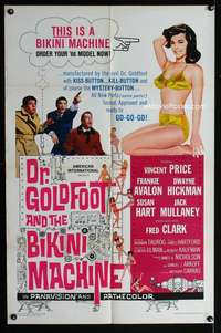 y714 DR GOLDFOOT & THE BIKINI MACHINE one-sheet movie poster '65 Price