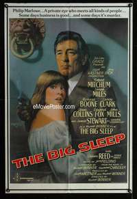 y907 BIG SLEEP English one-sheet movie poster '78 Bob Mitchum, Amsel art!