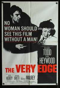 y053 VERY EDGE English one-sheet movie poster '62 Richard Todd, Heywood