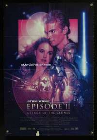 y957 ATTACK OF THE CLONES DS style B one-sheet movie poster '02 Star Wars!