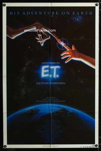 y702 ET one-sheet movie poster '82 Steven Spielberg, John Alvin artwork!