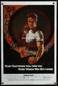 y701 EVERY WHICH WAY BUT LOOSE one-sheet movie poster '78 Eastwood,Peak art