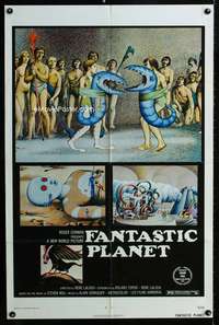 y698 FANTASTIC PLANET one-sheet movie poster '73 wacky sci-fi cartoon!