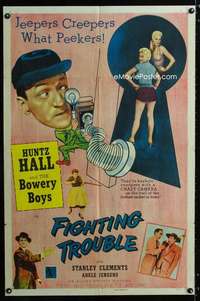 y693 FIGHTING TROUBLE one-sheet movie poster '56 Bowery Boys, Jergens