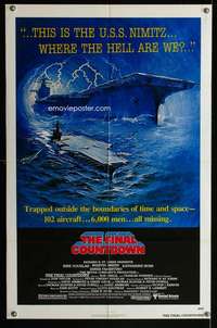 y691 FINAL COUNTDOWN one-sheet movie poster '80 Kirk Douglas, Martin Sheen