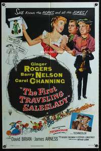 y686 FIRST TRAVELING SALESLADY one-sheet movie poster '56 Ginger Rogers