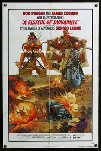 y685 FISTFUL OF DYNAMITE one-sheet movie poster '72 Sergio Leone, Coburn