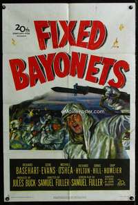y683 FIXED BAYONETS one-sheet movie poster '51 Sam Fuller, Richard Basehart