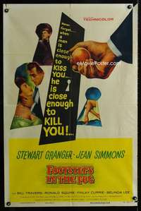 y673 FOOTSTEPS IN THE FOG style B one-sheet movie poster '55 Granger, Simmons