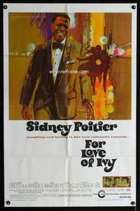 y671 FOR LOVE OF IVY one-sheet movie poster '68 cool art of Sidney Poitier