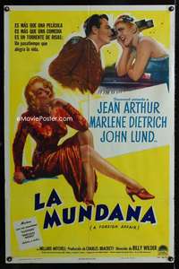 y668 FOREIGN AFFAIR Spanish/U.S. one-sheet movie poster '48 Jean Arthur, Dietrich