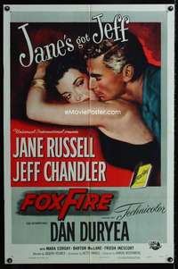 y660 FOXFIRE one-sheet movie poster '55 sexy Jane Russell, Jeff Chandler