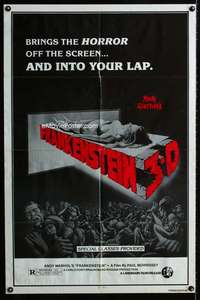 y974 ANDY WARHOL'S FRANKENSTEIN one-sheet movie poster R80s 3-D horror!