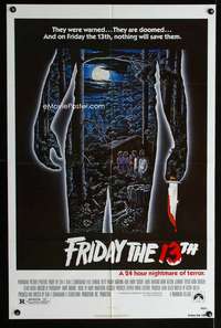 y656 FRIDAY THE 13th one-sheet movie poster '80 horror classic, Ebel art!