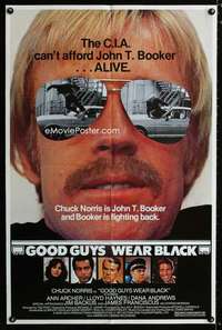 y650 GOOD GUYS WEAR BLACK one-sheet movie poster '77 tough Chuck Norris!