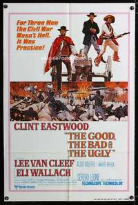 y649 GOOD, THE BAD & THE UGLY int'l one-sheet movie poster R80 Clint Eastwood